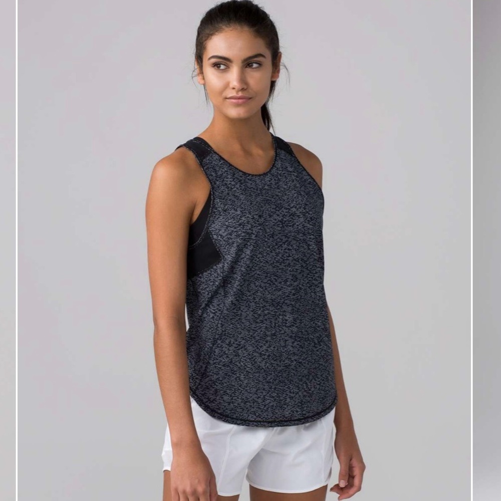 Lululemon Sculpt Tank II Soundwave White Black / Black
